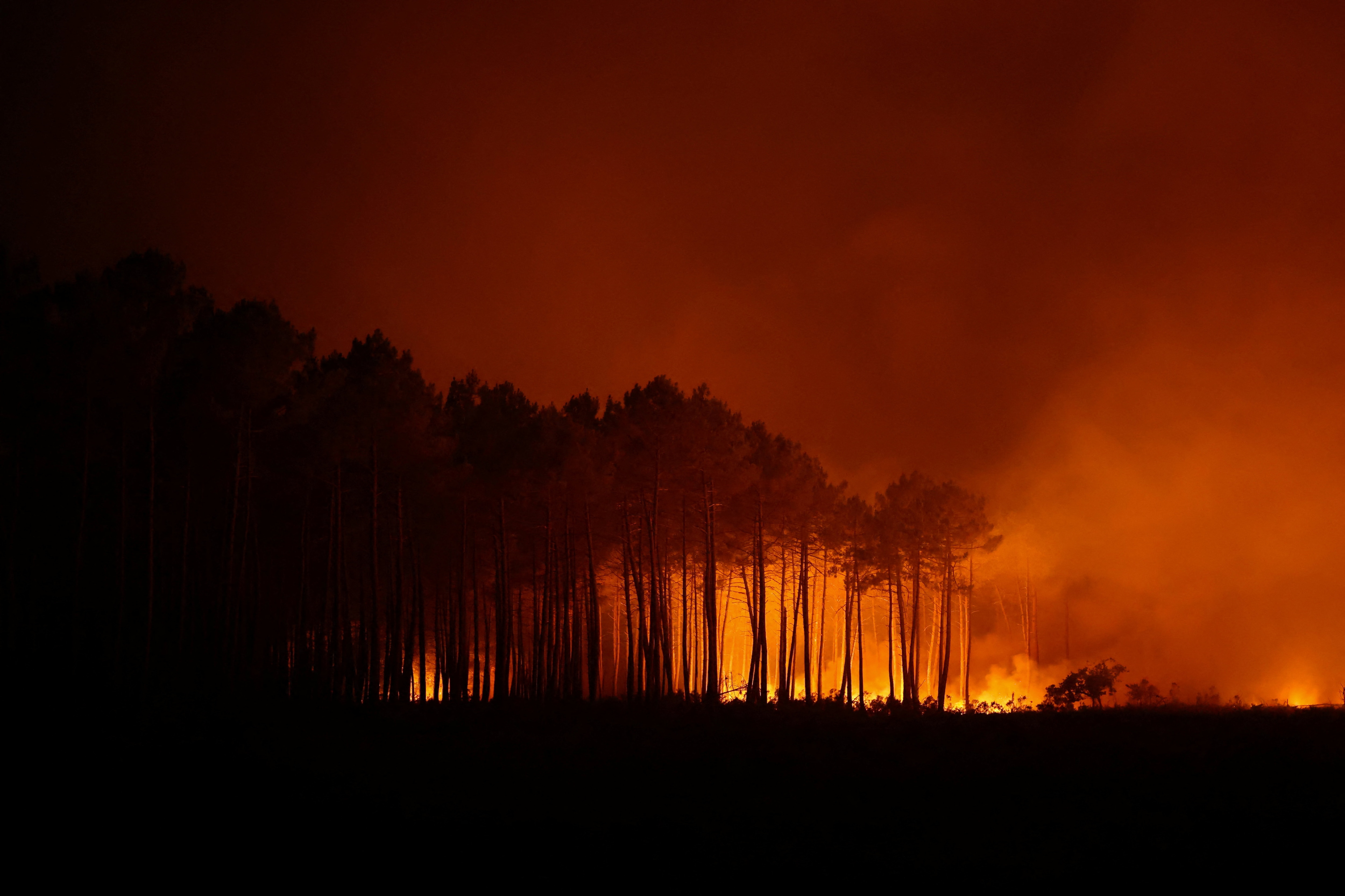 Smoke rises as flames burn during a wildfire at Ares, Grionde. (File Photo/Reuters)