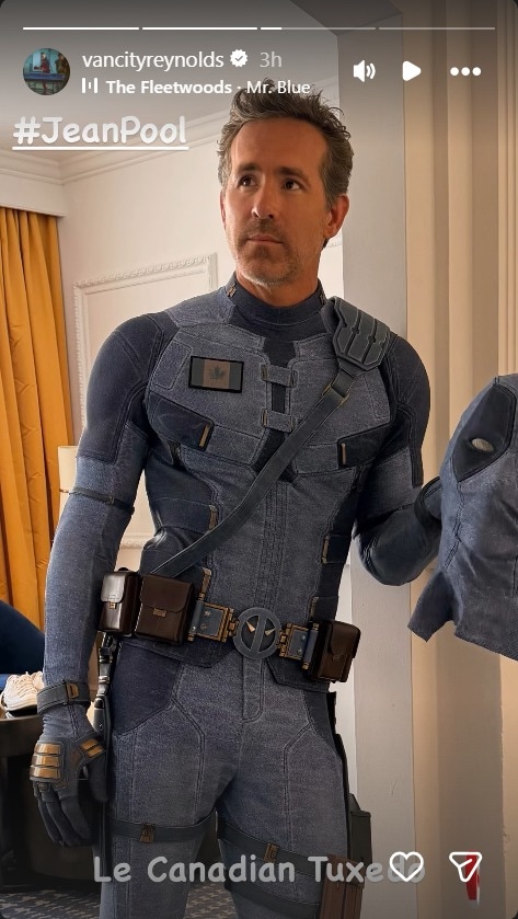 Ryan Reynolds shows off new Deadpool suit via Instagram. Ryan Reynolds shows off new Deadpool suit via Instagram.