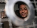 Abu Salem taken being taken from the sessions court in a police van after his conviction in Pradeep Jain murder case on February 25, 2015 (HT FILE PHOTO/Anshuman Poyrekar)
