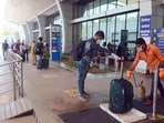 Airport officials said congestion within the campus often delayed shuttle buses, particularly during peak hours. The golf carts have reduced waiting time, eased transfers and improved the flow of passengers. (HT FILE)
