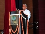 Awanish Kumar Awasthi, advisor to the UP chief minister speaking at the function on Monday. (HT Photo)