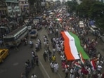 Bengal chief minister Suvendu Adhikari, who was touring north Bengal, also referred to the “tukde tukde gang” in his statements. (PTI)