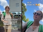 The woman shared a video documenting a typical shift as an Uber Eats delivery partner.