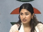 Activist Gurmehar Kaur, who works with the Youth Congress, making key announcements at a party press conference in New Delhi on Monday, July 27.