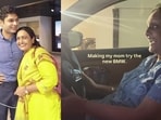 A man shared his mother’s heartwarming reaction after she sat in the driver’s seat of his new BMW.