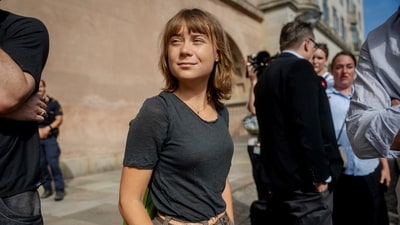 While joining a rally in London, Thunberg showed solidarity with the Indian youth and stated that the movement has also given hope to young people around the world. (AP) While joining a rally in London, Thunberg showed solidarity with the Indian youth and stated that the movement has also given hope to young people around the world. (AP)
