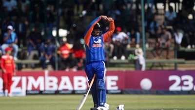 India's batsman Vaibhav Sooryavanshi gestures after scoring 50. (AP) India's batsman Vaibhav Sooryavanshi gestures after scoring 50. (AP)