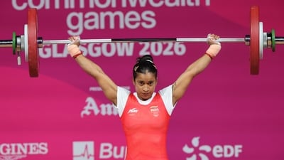 CWG 2026: Gyaneshwari Yadav won silver in the women's 53kg category on Monday. (Britain Commonwealth Games Weigh) CWG 2026: Gyaneshwari Yadav won silver in the women's 53kg category on Monday. (Britain Commonwealth Games Weigh)