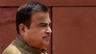 Nitin Gadkari, Union minister for road transport and highways, at Parliament in New Delhi on Monday, July 27, 2026. (Shahbaz Khan/PTI Photo)