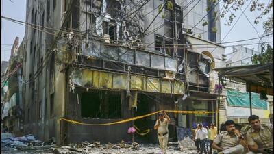 The June 3 blaze at the Flourish Stay B&B, in which 23 people, including 13 foreign nationals, died. (RAJ K RAJ /HT PHOTO)