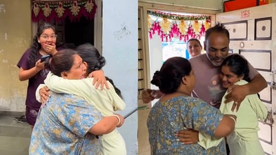 Emotional reunion after woman returns home from US. (Instagram/@maitri.23_)