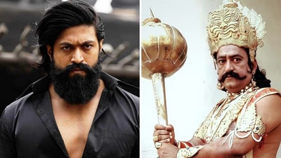 In Ramayana, Yash (L) plays Ravana, a role immortalised by Arvind Trivedi (R) on TV in the 80s.