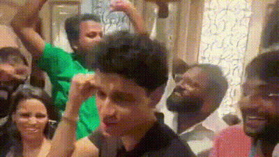 CJP celebration videos spark controversy after Jantar Mantar protest. Spokespersons Saurav Das and Ashutosh Ranka seen dancing. (@CJP_for_India/X) CJP celebration videos spark controversy after Jantar Mantar protest. Spokespersons Saurav Das and Ashutosh Ranka seen dancing. (@CJP_for_India/X)