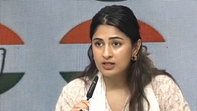 Activist Gurmehar Kaur, who works with the Youth Congress, making key announcements at a party press conference in New Delhi on Monday, July 27.