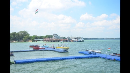 Boating area of Ramgarh Tal (HT PHOTO)