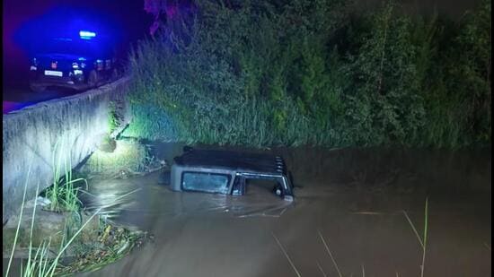 Her husband, who was behind the wheel of the Mahindra Thar SUV, escaped without injury. Her parental family has alleged foul play in the incident. (HT Photo)