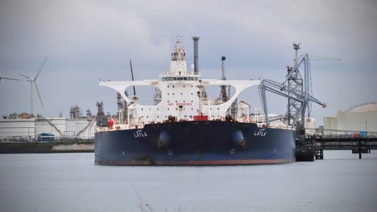 A handout image shows the oil tanker Layla in Rotterdam, Netherlands, October 25, 2020. 