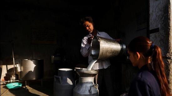 The dairy development department’s monthly data report shows the average daily milk procurement dropped from 17.923 million litres in May 2026 to 17.172 million litres in June, a decline of 751,000 litres a day. (REUTERS)