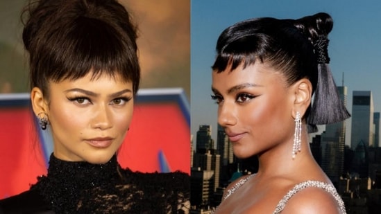 Actors Zendaya and Simone Ashely with micro-bangs 