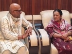 Ajay Rai with Tazeen Fatma during a meeting in Rampur on Tuesday. (Sourced)
