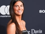Kaitlan Collins arrives at the Pre-Grammy Gala on Saturday, Jan. 31, 2026, at the Beverly Hilton Hotel in Beverly Hills, California.