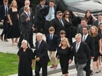 Relatives of late Republican Senator Lindsey Graham arrive for a ceremony at the US Capitol in Washington, DC.