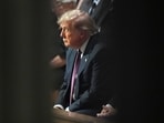 President Donald Trump attends the funeral of Sen Lindsey Graham, R-S, at the Washington National Cathedral.