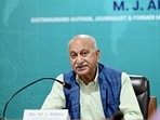 MJ Akbar speaking at a lecture organised by Chandigarh Citizens Foundation, in collaboration with the Centre for Research in Rural and Industrial Development, in Chandigarh on Tuesday. (Ravi Kumar/HT)