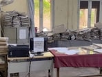 Office rooms wear a deserted look amid the strike by outsourced PSPCL employees in Ludhiana on Monday. (Gurpreet Singh/HT) Office rooms wear a deserted look amid the strike by outsourced PSPCL employees in Ludhiana on Monday. (Gurpreet Singh/HT)