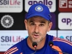 India's assistant coach Ryan ten Doeschate addresses a press conference, ahead of the third and final ODI cricket match of a series between India and Afghanistan, in Chennai, Friday, June 19