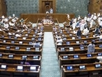 Opposition MPs stage a protest in the Lok Sabha during the Monsoon session of Parliament, in New Delhi. (Photo for representation)(Sansad TV)