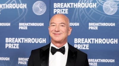 FILE PHOTO: Jeff Bezos attends the 2025 Breakthrough Prize ceremony in Santa Monica, California, U.S., April 5, 2025. REUTERS/Mario Anzuoni/File Photo (REUTERS)