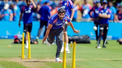Jasprit Bumrah during a warm-up session before the 2nd ODI against England. (ANI Pic Service)