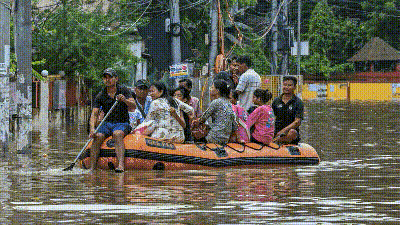 The flood-affected districts of Assam include: Sivasagar, Golaghat, Charaideo, Jorhat, Nagaon, and Kamrup (Metropolitan). (Agencies)