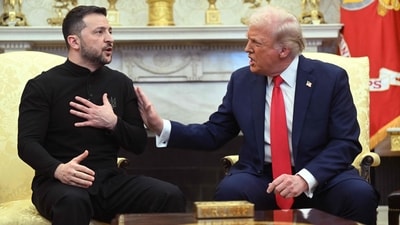 Relations between Zelensky and Trump have warmed since the start of the US president's second term. (AFP)