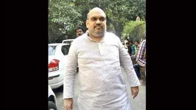 Former Gujarat home minister Amit Shah, accused in the Sohrabuddin Murder case, comes out of the Killa Court in Mumbai. PTI
