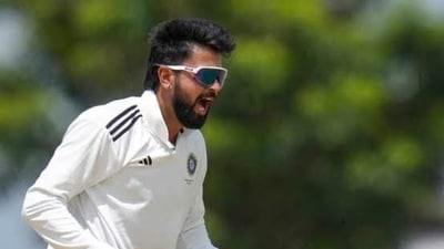 Saransh Jain has received a surprise maiden call-up for Sri Lanka Tests. (X images) Saransh Jain has received a surprise maiden call-up for Sri Lanka Tests. (X images)
