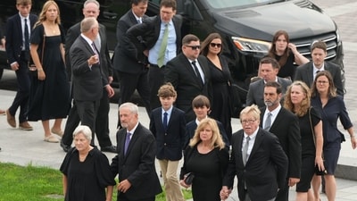 Relatives of late Republican Senator Lindsey Graham arrive for a ceremony at the US Capitol in Washington, DC. (Bloomberg) Relatives of late Republican Senator Lindsey Graham arrive for a ceremony at the US Capitol in Washington, DC. (Bloomberg)