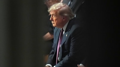 President Donald Trump attends the funeral of Sen Lindsey Graham, R-S, at the Washington National Cathedral. (AP Photo/Alex Brandon) President Donald Trump attends the funeral of Sen Lindsey Graham, R-S, at the Washington National Cathedral. (AP Photo/Alex Brandon)