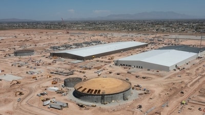 Construction is under way on Meta Platforms’ El Paso, Texas, data-center complex.