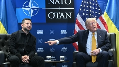 President Trump met this month with Ukrainian President Volodymyr Zelensky at a summit in Turkey.