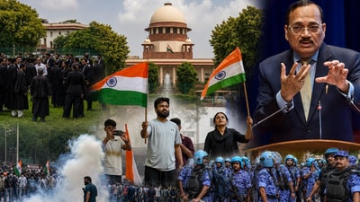 Security personnel have been accused by protesters of unleashing harsh force, with methods like pellet guns, during the CJP protest in Jantar Mantar and related agitations across the country (PTI and HT photos)
