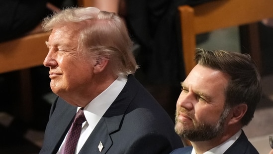 Donald Trump appeared to doze off during Senator Lindsey Graham's funeral at Washington National Cathedral. 