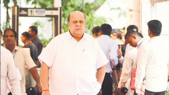 Mumbai, India – 08 July 2026: Minister of Medical Education of Maharashtra Hasan Mushrif arrived at Vidhan Bhavan during the Maharashtra Monsoon Assembly Session, in Mumbai, India, on Wednesday, 08 July 2026. (Photo by Bhushan Koyande/HT Photo)