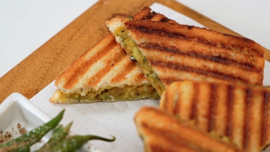 The masala aloo sandwich is a classic desi snack. 