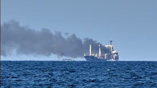 There were four Indian crew members on the MV AGN Ragnar when it was struck in Odesa port on July 25. (AP)