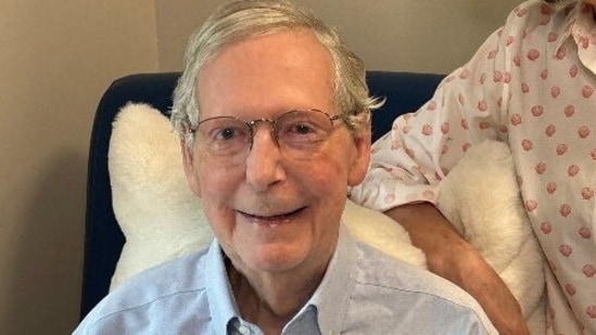 Senator Mitch McConnell seen in a photograph released by his office on July 26, Sunday.