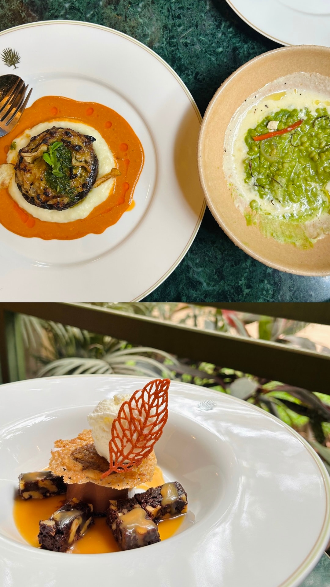 Chef picks: slow-cooked cilantro barley risotto' (top); may I add that the dark Ecuador chocolate mousse, layered with rich brownie cubes, was pure edible art. So good. (Pics: Sanya Panwar)
