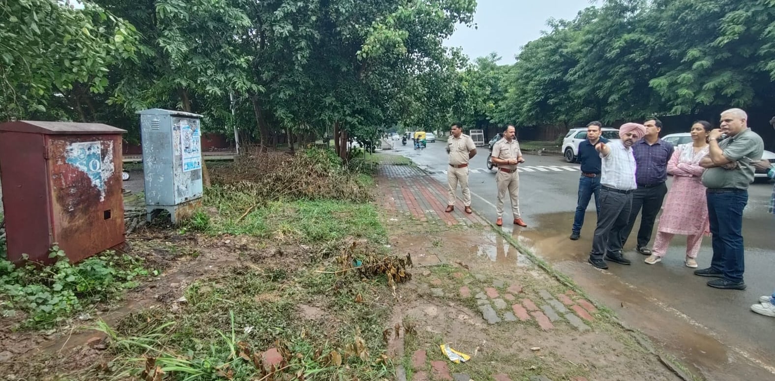 The spot where Jyoti was found lying unconscious at Panjab University, Chandigarh, on Tuesday before she was rushed to the hospital. (Keshav Singh/HT)