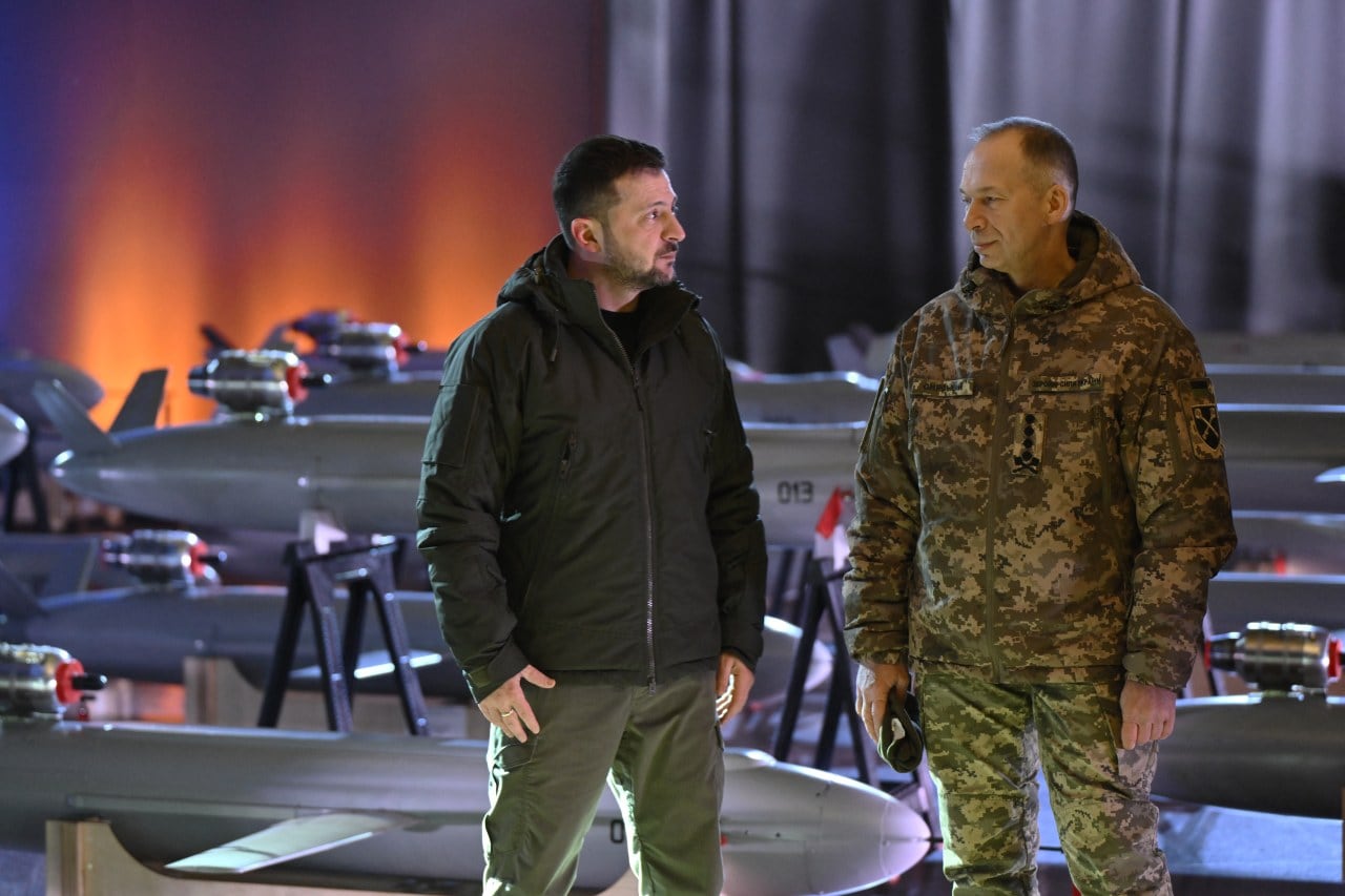 Ukrainian President Volodymyr Zelensky and Gen. Oleksandr Syrskiy, Ukraine’s former top military commander.